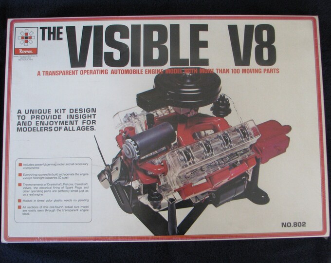 Visible Engine The VISIBLE V-8 AUTOMOBILE ENGINE Plastic Model Kit - Etsy