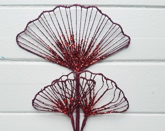 Red Ginkgo Leaf Stem, Ginkgo Leaf, Floral Stems, Florist Supplies, Boho Designs, DIY Supplies