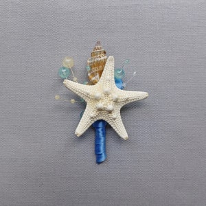 Blue Knobby Starfish Boutonniere, Starfish Beach Boutonniere, Beach Wedding Boutonniere, Coastal Wedding, Starfish Wedding, Beach