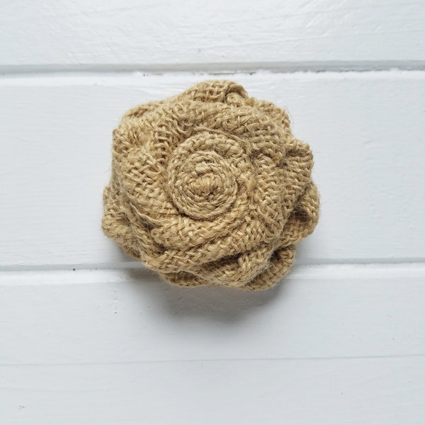 Burlap Rose Clip, Rustic Decor Supplies, Burlap Flower, Rustic Wedding Supplies, DIY Wedding, Craft Supplies