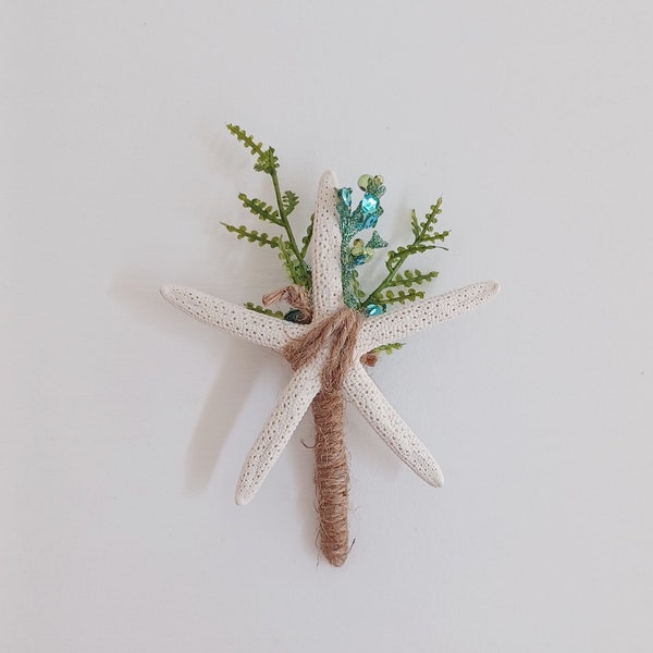 Starfish Boutonniere, Starfish Wedding Boutonniere, Starfish Wedding, Beach Wedding, Coastal Wedding, Beach Boutonniere