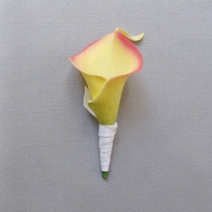 Yellow Calla Lily Boutonniere, Yellow Boutonniere, Calla Lily Wedding Boutonniere, Yellow Wedding, Boutonniere