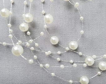 Ivory Bead Garland, 5 Yards, Acrylic Bead Garland, Faux Pearl Bead Garland, DIY Decor Supplies, Wedding Supplies, Craft Supplies