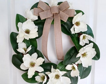 Magnolia Wreath, Magnolia Flower Wreath, Door Wreath, Floral Wreath, Spring Wreath