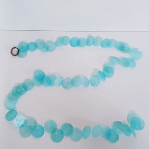 Aqua Blue Capiz Shell Garland, Beach Garland, Capiz Coastal Garland, Coastal Decor, Beach Decor, Beach Wedding Decor, Beach Wall Decor image 5