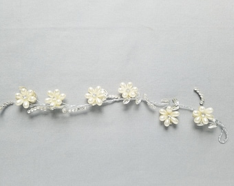 Ivory Flower Strands, Pearl and Rhinestone Flowers, Pearl Floral Supplies, DIY Wedding, Ivory Pearl Wedding Decor, DIY Decor, Event Supplies