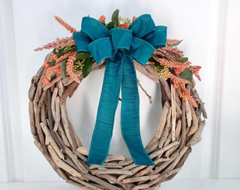 Floral Beach Wreath, Coastal Door Wreath, Driftwood Wreath, Coastal Wreath, Coastal Home Decor, Coral Beach Wreath