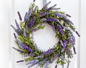 Lavender Door Wreath, Floral Wreath, Summer Wreath, Spring Wreath, Year Round Wreath