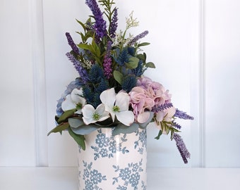 Large Purple and Blue Centerpiece, Floral Arrangement, Floral Centerpiece, Table Centerpiece, Wedding Centerpiece