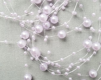 Lavender Bead Garland, 5 Yards, Acrylic Bead Garland, Faux Pearl Bead Garland, DIY Decor Supplies, Wedding Supplies, Craft Supplies