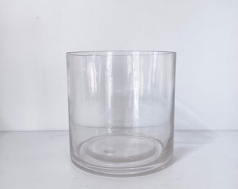 5 Inch Glass Container, Clear Vase, Flower Vase, Candle Holder, Glass Cylinder, Wedding Decor