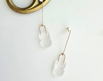 Double Dip Earrings | minimalist gold geometric dangle earrings - simple and lightweight