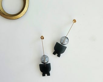 Little Guy Earrings | unique minimalist earrings - modern statement