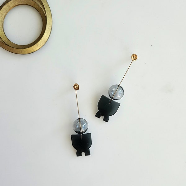 Little Guy Earrings | unique minimalist earrings - modern statement