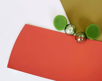 ORB EARRINGS GP | green earrings, circle earrings, minimal earrings, gold, modern jewelry, statement earring, sphere earring, pink earring |