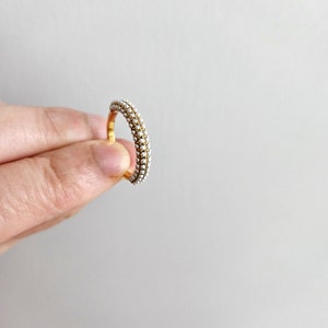 Gold Pearls Ring everyday ring, comfortable ring, gold band, unique ring, minimalist ring, ring for women, tarnish free, thin ring image 5