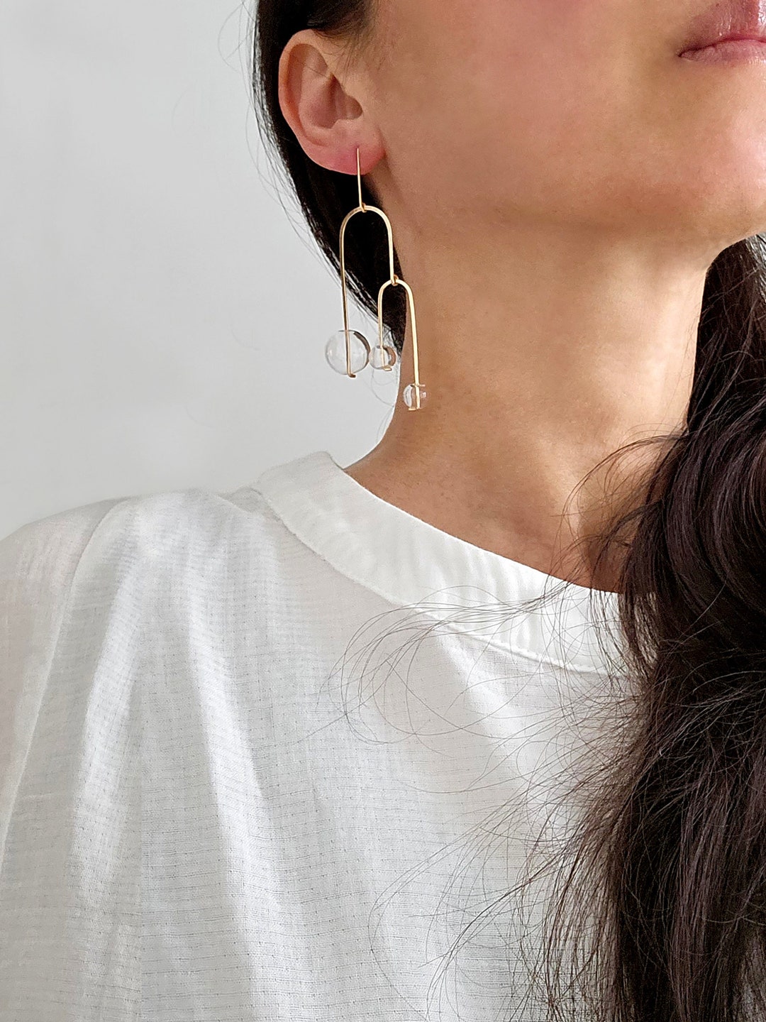 Glass Mobile Earrings Statement Handblown Glass Chandelier Earrings