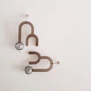 Flow Earrings in Bronze | big earrings, statement earrings, minimalist earrings, lightweight earrings, acrylic earrings, abstract earrings |