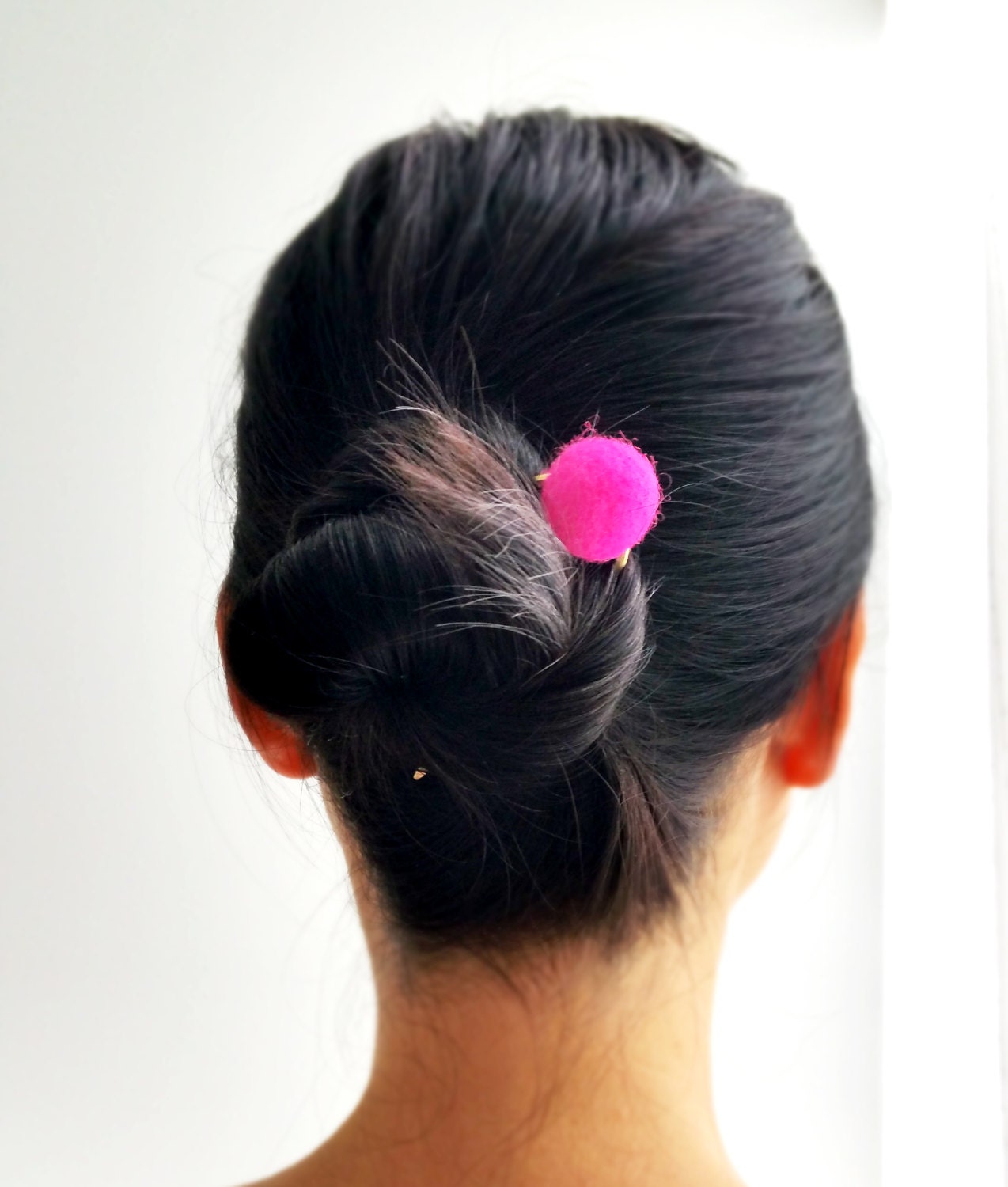 HOT PINK BUN PIN_SHORT Hair Pin Metal Hair Pin Gold Hair Etsy