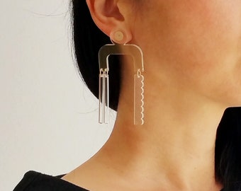 CHANDELIER EARRINGS NO.2 | statement earrings, large earrings, modern jewelry, minimalist earrings, geometric earrings, big earrings
