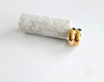 Doppelband Ring | alltagstauglicher Goldring, dicker Goldring, Gold Statement Ring, Designer Gold Statement Ring, Oversize Ring, Gold Band