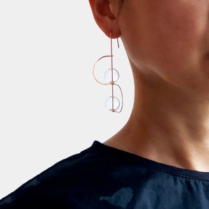 ROTATION EARRINGS | clear earrings, minimal earrings, modern earrings, modern jewelry, wedding jewelry, statement earrings |