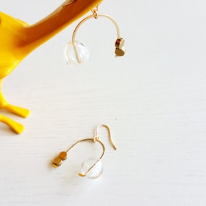 MOBILE EARRINGS modern jewelry, gold earrings, dangle earrings, bubbles, glass earrings, minimalist jewelry image 4