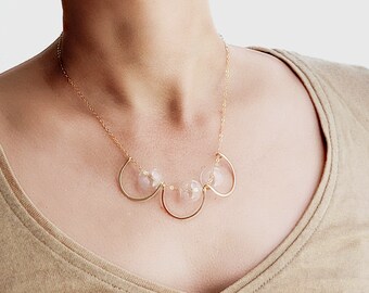 LOOPS NECKLACE | scalloped necklace, gold necklace, short necklace, layering necklace, delicate necklace, arch necklace, glass necklace |