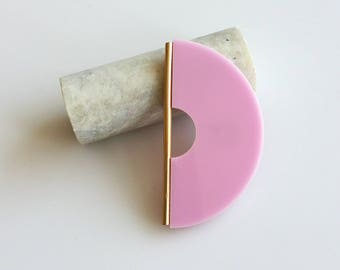 GOLDEN EDGE BROOCH | pink brooch, ivory brooch, black brooch, minimalist, gold, modern, statement jewelry, brooch pin, modern jewelry |