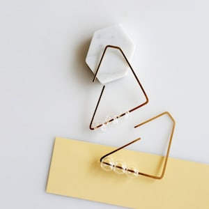 UHRWERK OHRRINGE NR. 2 | Dreieck Ohrringe, goldene Ohrringe, Blasen, klar, baumeln Ohrringe, minimalistische Ohrringe, Glasschmuck |