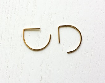 PC NO. 6 | gold earrings, wire earrings, delicate earrings, round earrings, loop earrings, paper clip earrings, geometric, circle earrings |