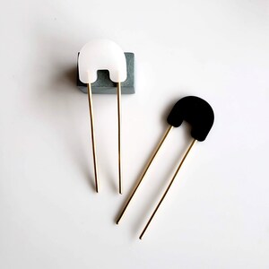 WIDGET HAIR PIN No. 1 | hair pin, metal hair pin, gold hair pin, hair stick, hair accessories, black hair pin, white hair pin, bun holder |