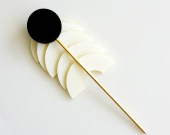 Circle Bun Pin_BK | circle hair pin, metal hair pin, gold hair pin, hair stick, hair accessories, minimalist, black hair pin, bun holder |