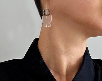 Boucles d'oreilles petit gars | boucles d'oreilles minimalistes uniques - déclaration moderne