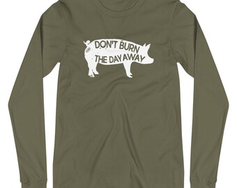 ◇DNSR◇ I Love Pig Dying Long Sleeve Charcoal Pig Destroyer - Terrifyer long sleeve – Night Shift Merch