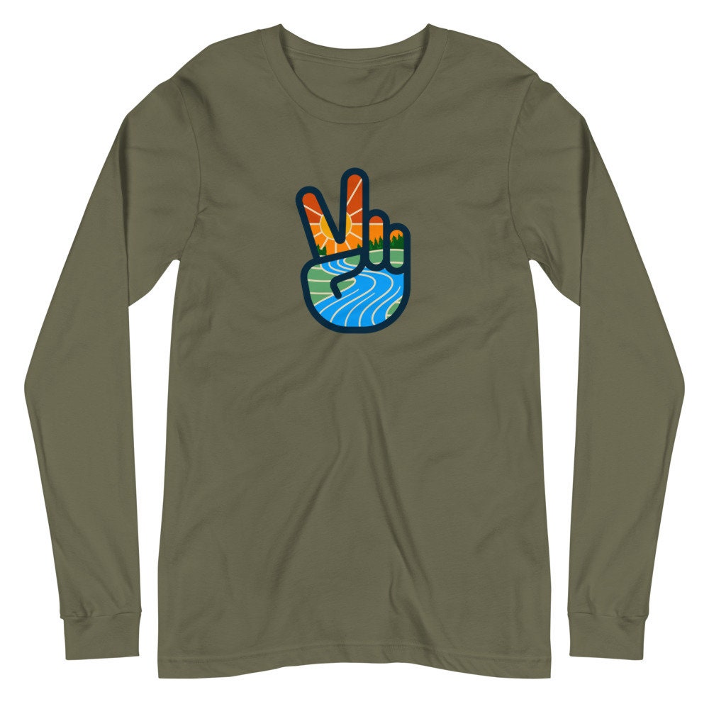 ◆25SS BAUF Peace Logo T-Shirt/3色◆ Peace - Unisex Long Sleeve Tee - Etsy