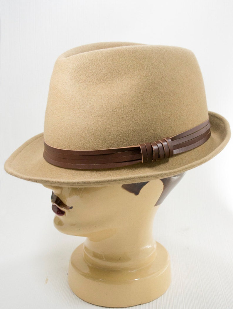 Dark Camel Brown Colored Fedora Fur Felt Men's Hat with Etsy