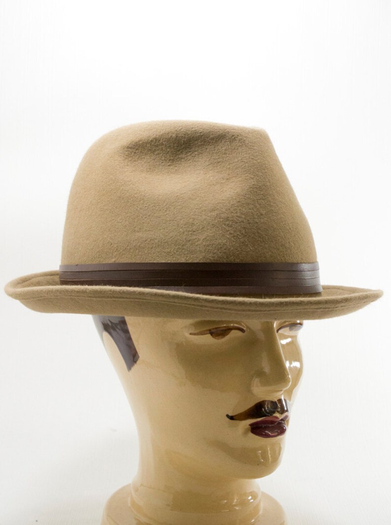 Dark Camel Brown Colored Fedora Fur Felt Men's Hat with Etsy