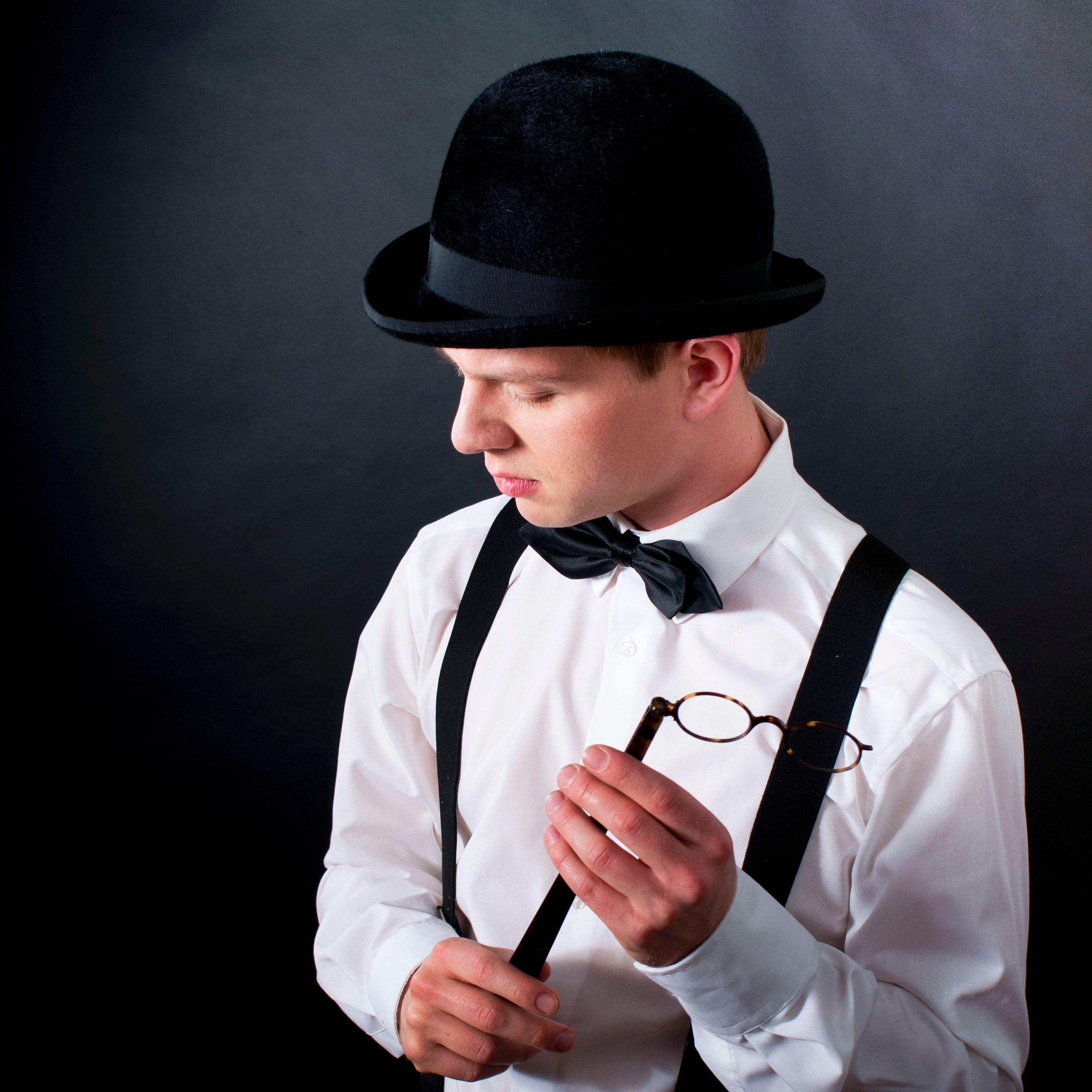 thumbnail image 2 of Men's Black Wool Felt Derby Bowler Hat – Classic Formal Fedora, Size 7 3/8, Adjustable Fit, Timeless Elegance For Every Occasion 2 of 12