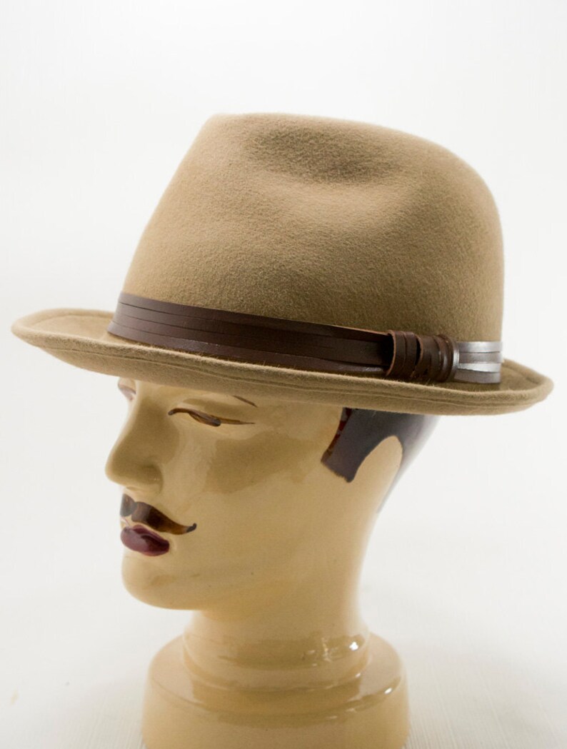 Dark Camel Brown Colored Fedora Fur Felt Men's Hat with Etsy