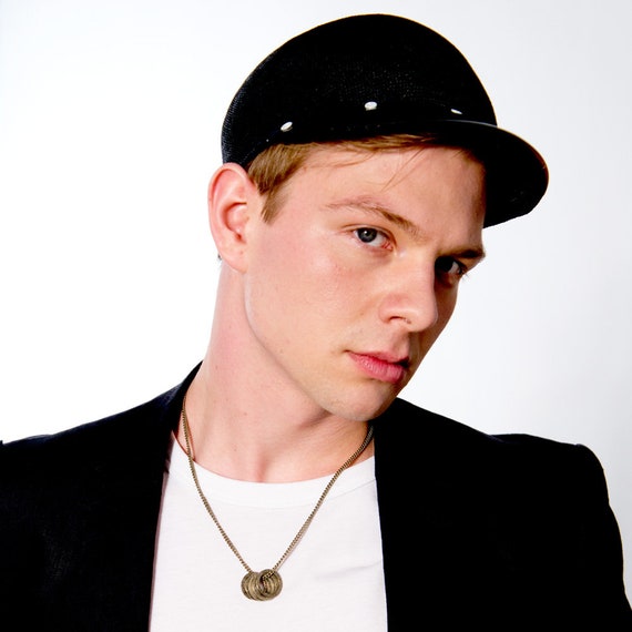 Black Straw Baseball Cap Handmade of 