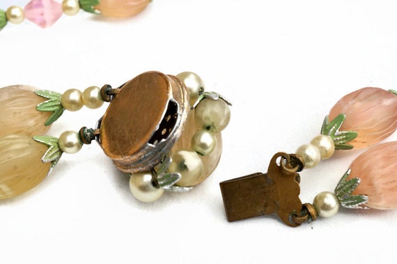Vintage Pastel Beaded Necklace with Faux Pearls &… - image 9