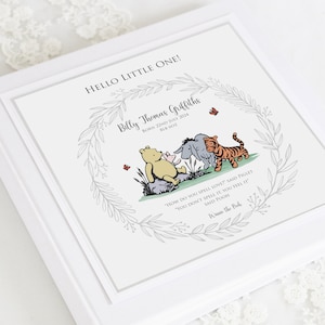 Álbum de fotos de Winnie The Pooh para recién nacidos, personalizado y en caja