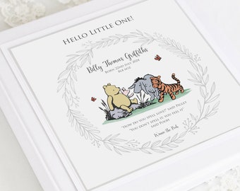 Personalised and boxed Winnie The Pooh New Baby Photo Album Scrapbook