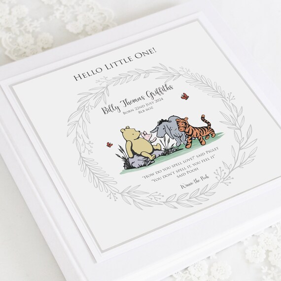 Personalised and boxed Winnie The Pooh New Baby Photo Album Scrapbook