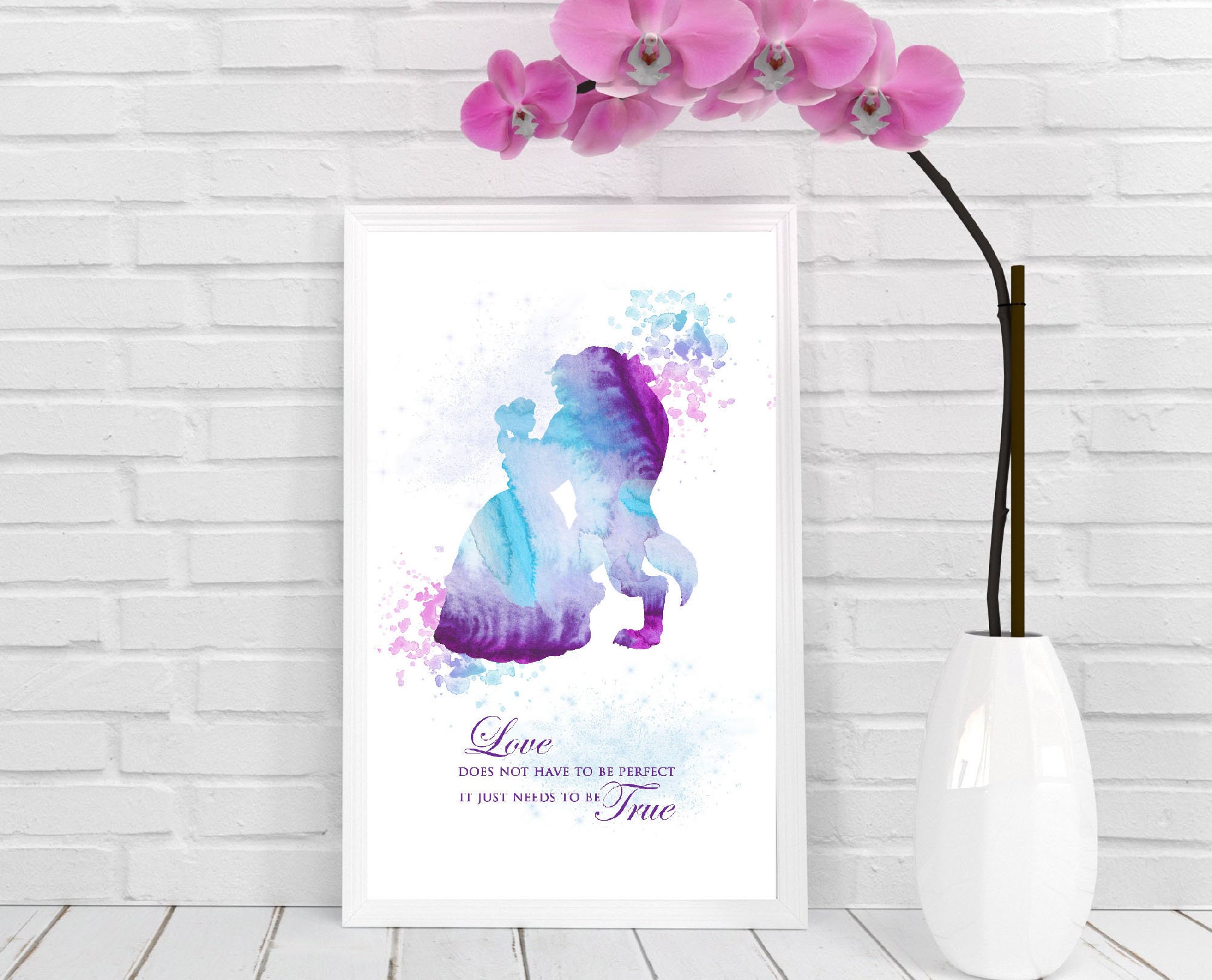 Beauty The Beast Watercolour Print With Quote Disney Wall Etsy Beauty The Beast Watercolour Print With Quote Disney Wall Etsy