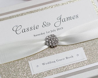 Luxury Personalised Wedding Guest Book/ Handmade Boxed Luxury Personalised Wedding Guest Book/ Handmade Boxed