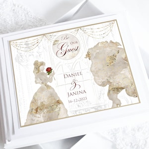 Personalisiertes Gästebuch für Hochzeiten und andere Feiern.