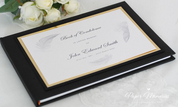 Personalised Book of Condolence Book of Sympathy Memorial | Etsy