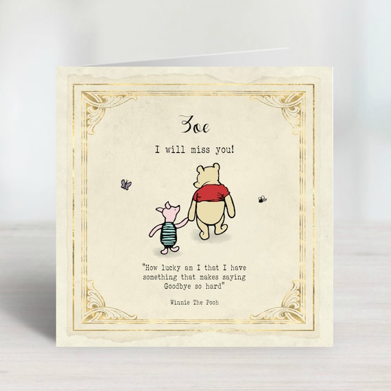 Personalised Vintage Winnie the Pooh Cards - Teacher/thank You